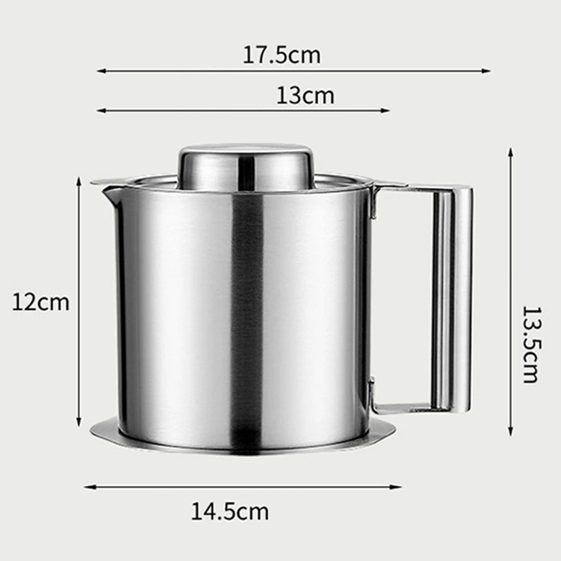 Stainless Steel Bacon Grease Container Strainer Can Oil KeeperUTGA