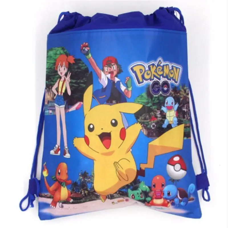 Pikachu-BagB 5/10/20/30 шт украсить День рождения Mochila малыш душ Мальчики сувениры рюкзак Pokemon на тему Пикачу синий шнурок мешки для подарков - Цвет: Pikachu-BagB