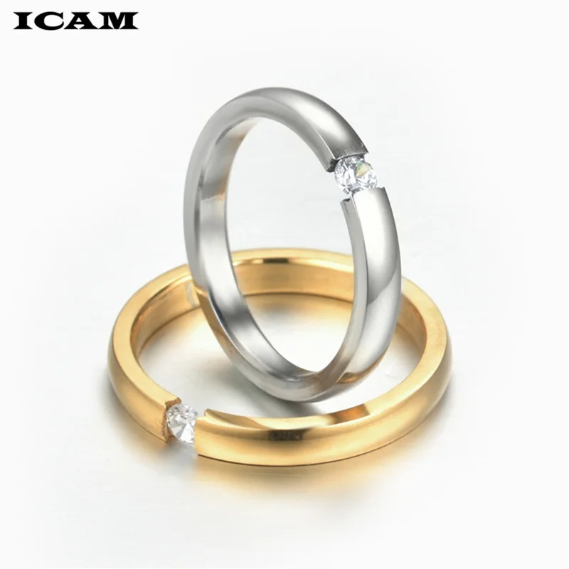 ICAM классическое обручальное кольцо модный дизайн AAA белый кубический цирконий