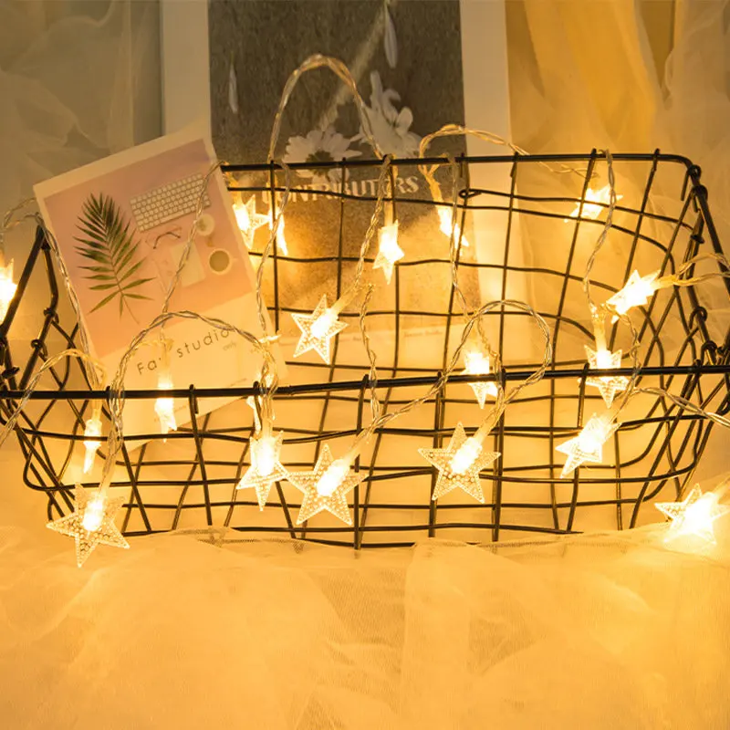 star warm white 1 м 3M 6 м Снежинка светодиодный гирлянда Рождественские украшения год лампа домашний декор елочные украшения Kerst украшения с утолщённой меховой опушкой - Цвет: star warm white