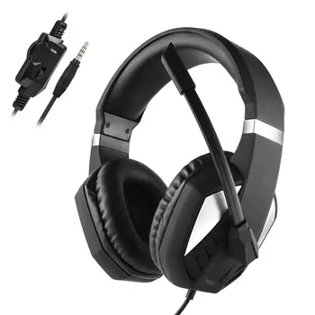 

3.5mm Hole Wired Gaming Headset For PS4 Computer Lightweight And Self-Adjustable Noise Reduction Technology Leather Ear Cushions