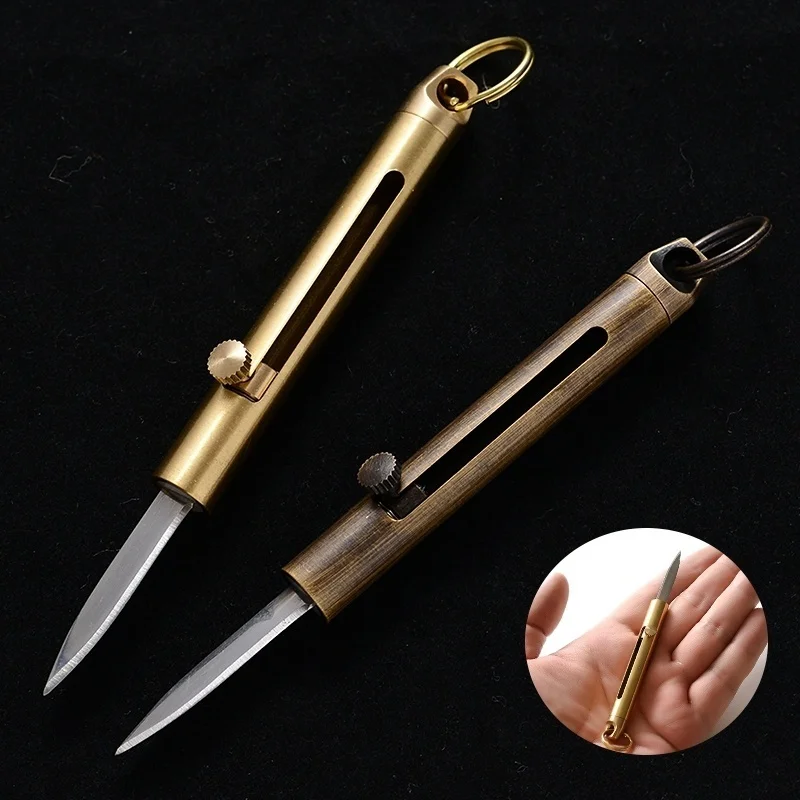 Болт из латуни карман Ножи Самозащита, Выживание инструменты аварийное снаряжение цепочка для ключей Кемпинг Шестерни