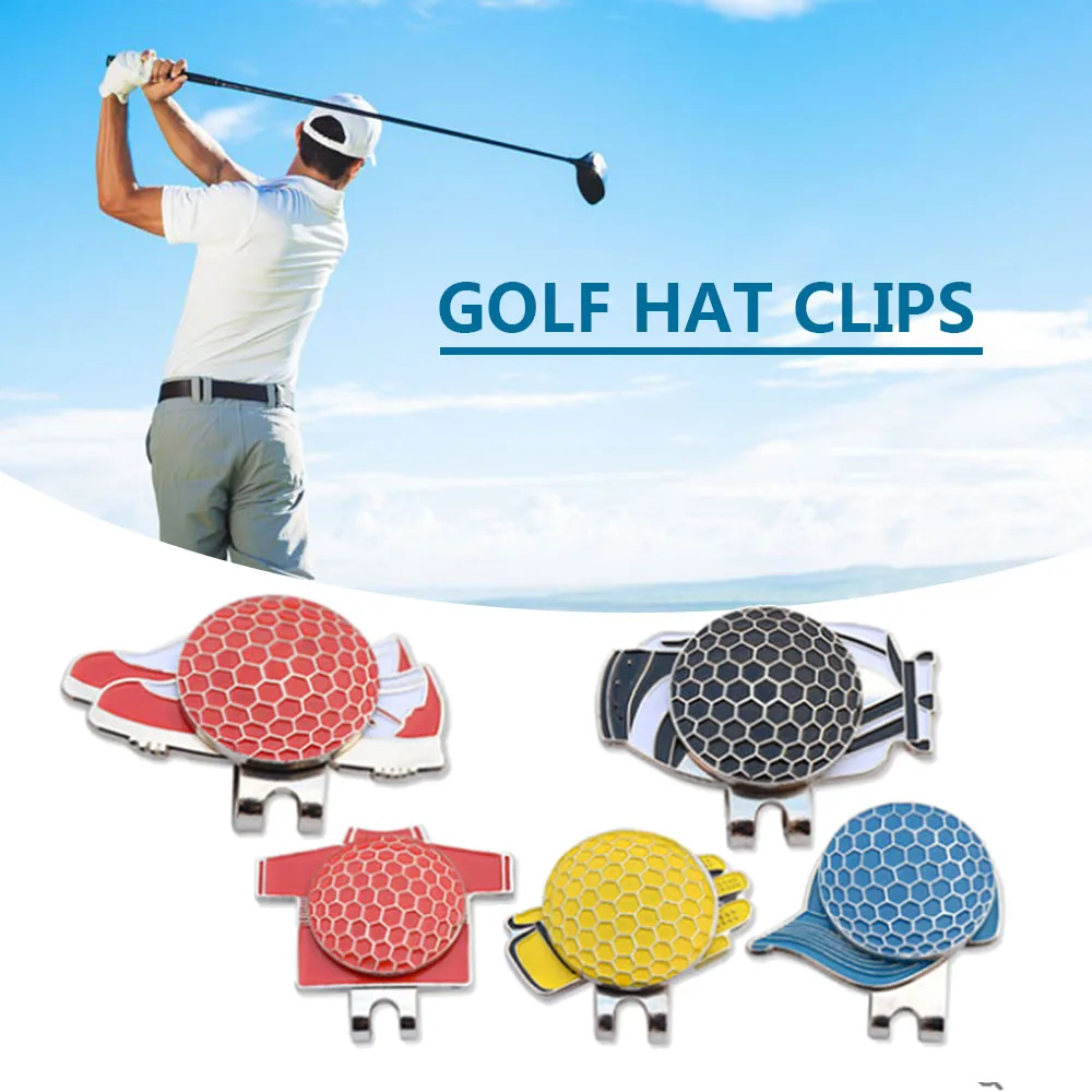 

NEW 5PCS Golf Cap Clip Golf Ball Aiming Marker Professional Cap Clip Magnetic Hat Clips Metal Sports Wholesale Golf Accessory