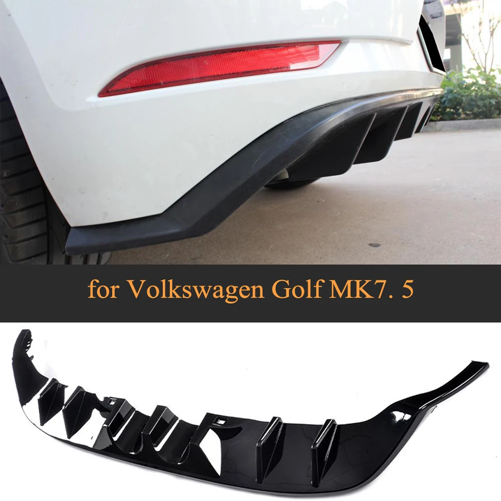 Для VW Golf 7,5 MK7.5 Стандартный GTI четыре выхода диффузор, губа на задний бампер спойлер 2 стиля углеродного волокна PP Диффузор