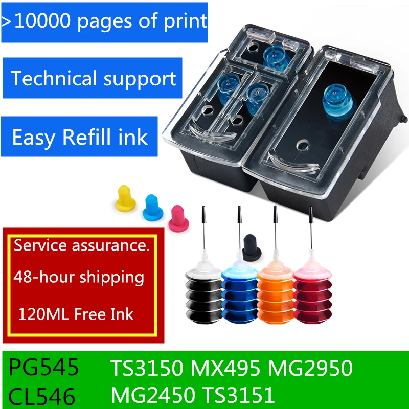 

Easy Refill inkRefillable ink cartridge Compatible for Canon pixma MG2950 MG2550 MG2500 MG3050 MG2450 MG3051 MX495 TS3151