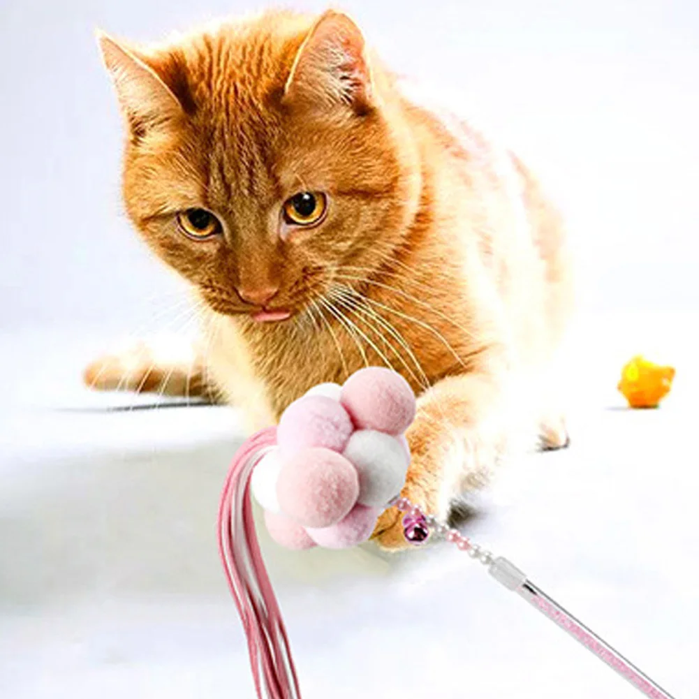 Питомец кошки Котенок Играть Укус игрушка помпон плюшевый мяч колокольчик кисточка Прорезыватель палочка хороший