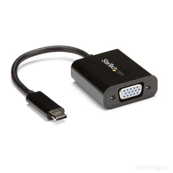 

StarTech.com USB-C to VGA Adapter, 3.2 Gen 1 (3.1 Gen 1), USB Type-C, VGA (D-Sub) output, 1920 x 1200 pixels