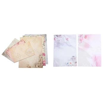 

40 Sheet Vintage Stationery Sets with Envelopes for Writing Letters & 48 Sheets Writing Stationery Paper, Letter Writing Paper L