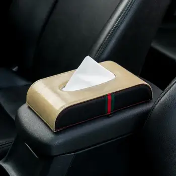 

Car Leather Armrest Tissue Box Cover Pumping Paper Car Home Napkin Holder Case Fit For BMW