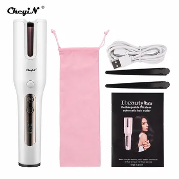 

USB Full Automatic Charging Wireless Charging Spiral Curler LCD Screen Ceramic Heating Wave Curler Styling Tools Crimper Curly