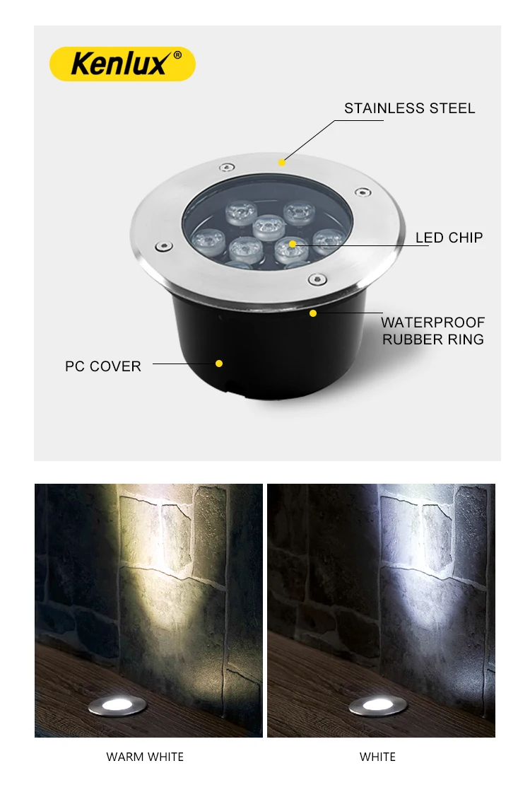Kenlux утопленный светодиодный подземный свет Открытый водонепроницаемый в земле плафоны для ламп домашний путь торшер подсветка для сада