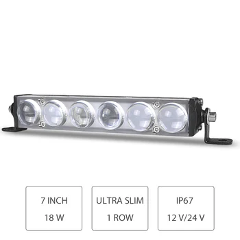 

4D LED Light bar 7inch 18W Super Slim Spot Light Bar Single Row LED Work Lights work lamps For Jeep ATV UTV UAZ Off Road 12V 24V