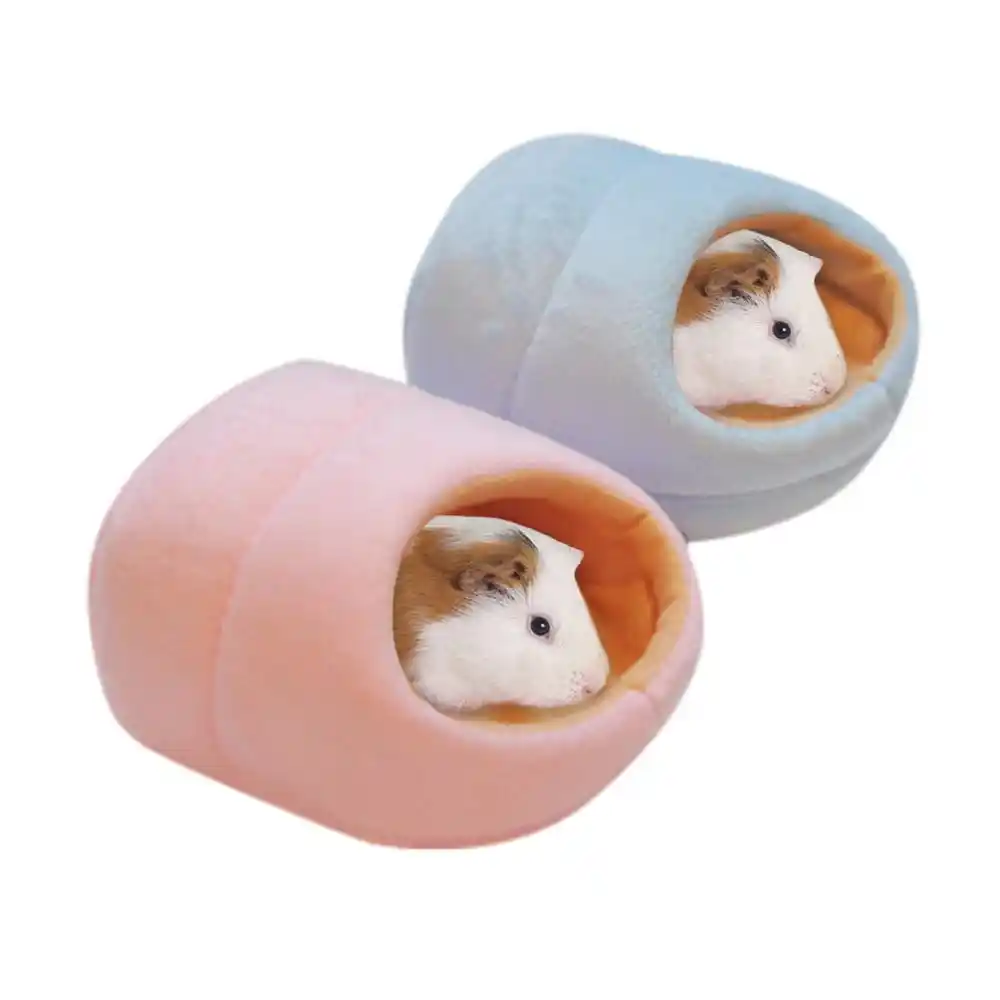 Hamster House Bed Small Animals Winter Warm Sleeping Cushion Bag Adorable Pink Pig Design Guinea Pig Hideout Nest for Rat Hedgehog Chinchilla Size L