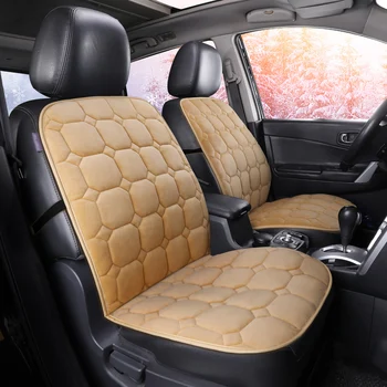 

Universal Plush Car Seat Cover Protector Warm Auto Front With Backrest Non-slip Seat Cushion Pad Winter Interior mat