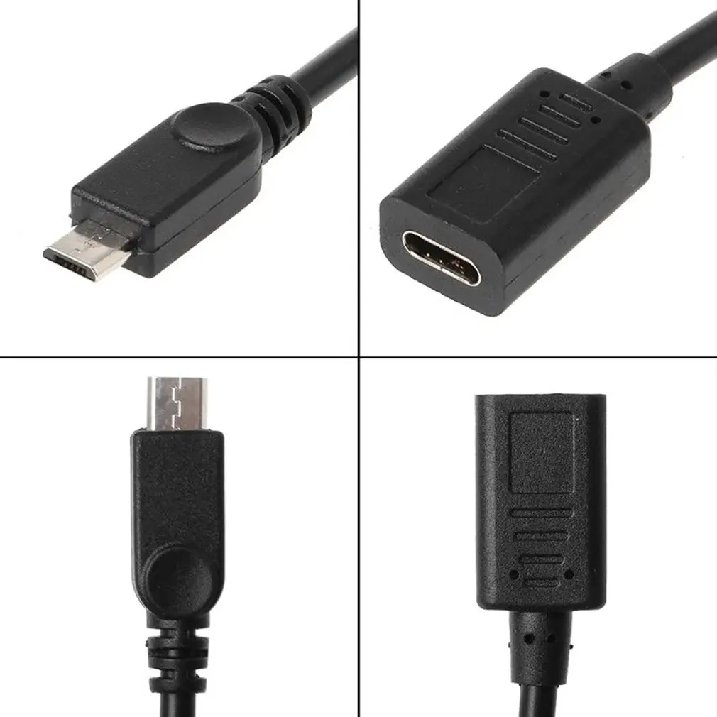 30 см портативный размер USB-C 3,1 type-C мама к Micro USB папа конвертер кабель адаптер OTG соединительный кабель