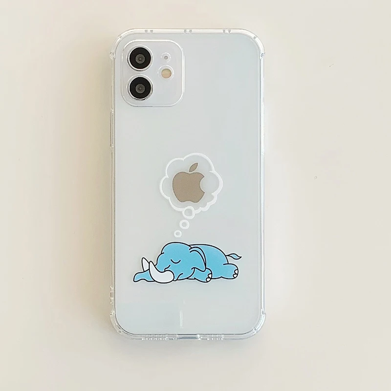 otterbox symmetry Cartoon Funny rabbit Elephant Phone Case For iphone11pro max 7 8 Plus Xs Xr Max 12Pro max 12 mini bunny Clear backcover funda apple phone case Cases For iPhone