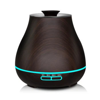 

400ML Aroma Essential Oil Diffuser Ultrasonic Air Humidifier with Wood Grain electric LED Lights aroma diffuser for home