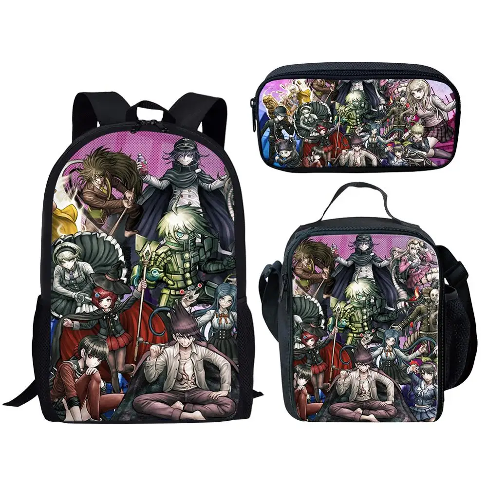 CDGX2465CGK 3 шт./компл. школьный рюкзак для детей с рисунком из аниме Danganronpa-V3 школьная сумка для студентов, подарочный набор для мальчиков - Цвет: CDGX2465CGK