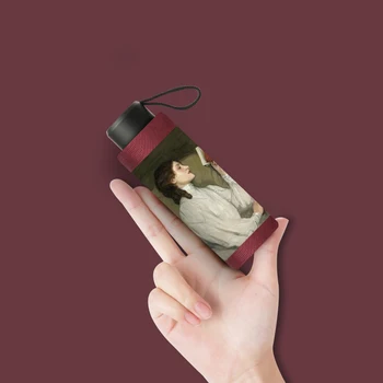 

5 Fold Mini Vintage Oil Painting Umbrella Women Uv Protection Sun Umbrella Black Coating Sombrilla Ultra Light Umbrella MM60YS