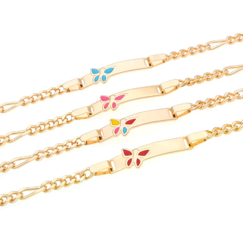 Красочные детские браслеты с бабочкой детские украшения крещение золотой браслет Enfant Pulseiras Bebe Bracciali Baby повязки Bebek Bilezik B0231