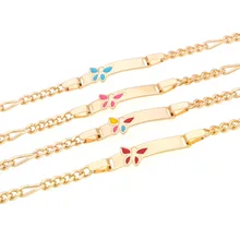 Красочные детские браслеты с бабочкой детские украшения крещение золотой браслет Enfant Pulseiras Bebe Bracciali Baby повязки Bebek Bilezik B0231