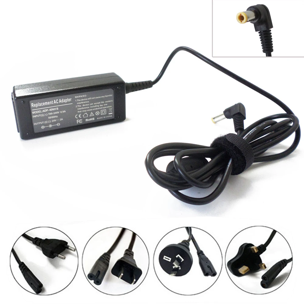 

New 20V 2A 40W AC Adapter Battery Charger Power Supply Cord For Lenovo IdeaPad S9 S9e S10 S10-2 S10e S12 S205 S206 Notebook PC