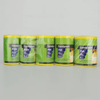 

UCHEER 1set yellow Back velvet Flocking sandpaper polishing P40/60/80/120/180SET OVL5M
