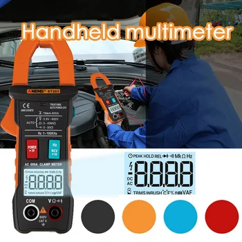 

ST203 Digital Clamp Meter Portable Multimeter True RMS Mini Amp DC/AC Clamp Meter Voltage&Current Resistance Frequency Detection