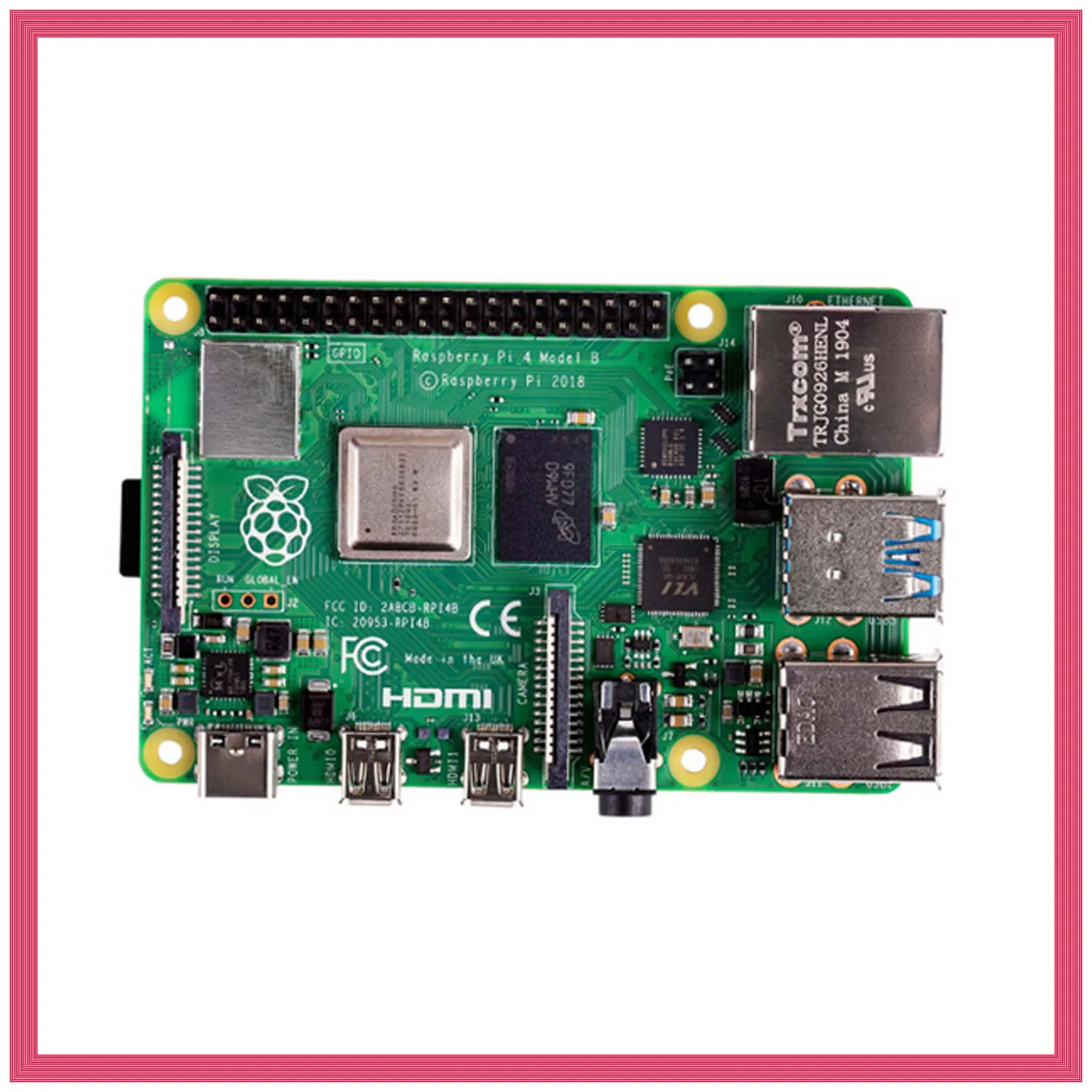 Макетная плата w/Gigabit Ethernet двухдиапазонный Wi-Fi Bluetooth 5,0 4K двойной Дисплей для Raspberry Pi 4 Модель B 4B Linux 2/4G Оперативная память