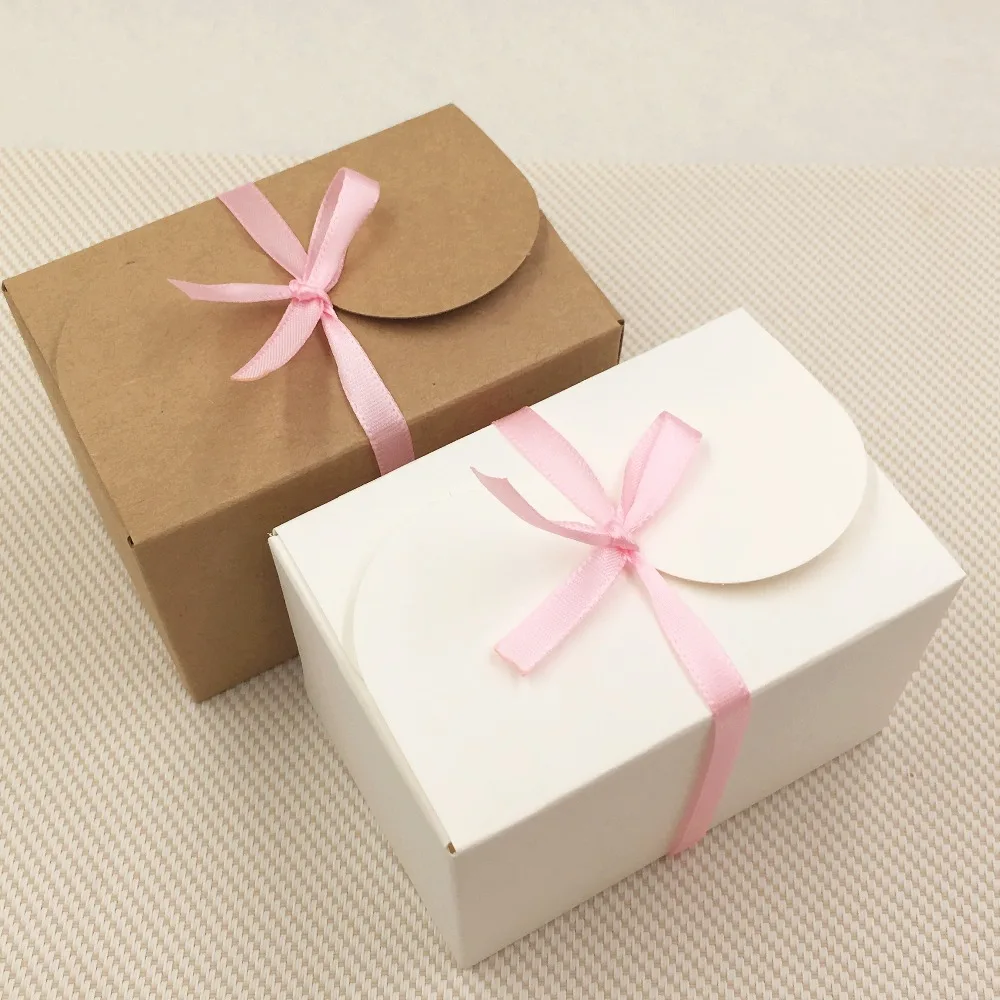 

20pcs Brwon/White DIY Handmade Candy Packaging Boxes flower/jewelry/Gift box,9*6*6cm wedding party favors kraft paper boxes