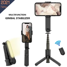 

FOR Roreta 2021 New handheld gimbal stabilizer Bluetooth selfie stick monopod mini tripod WIth fill light for Smartphone Vlog