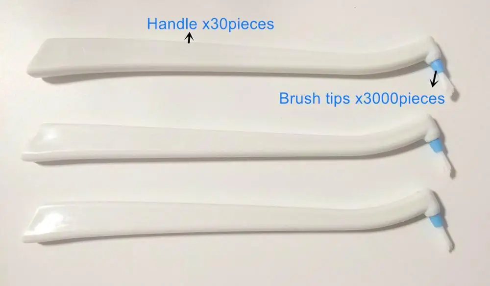 

3000Pcs Dental Disposable Applicator Brush Tips Blue+30Pcs Handles Composite Flow Resin Brushes