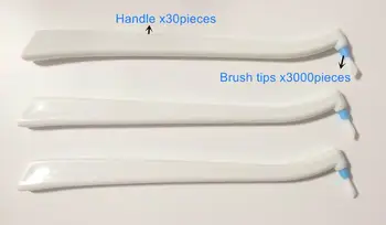 

3000Pcs Dental Disposable Applicator Brush Tips Blue+30Pcs Handles Composite Flow Resin Brushes