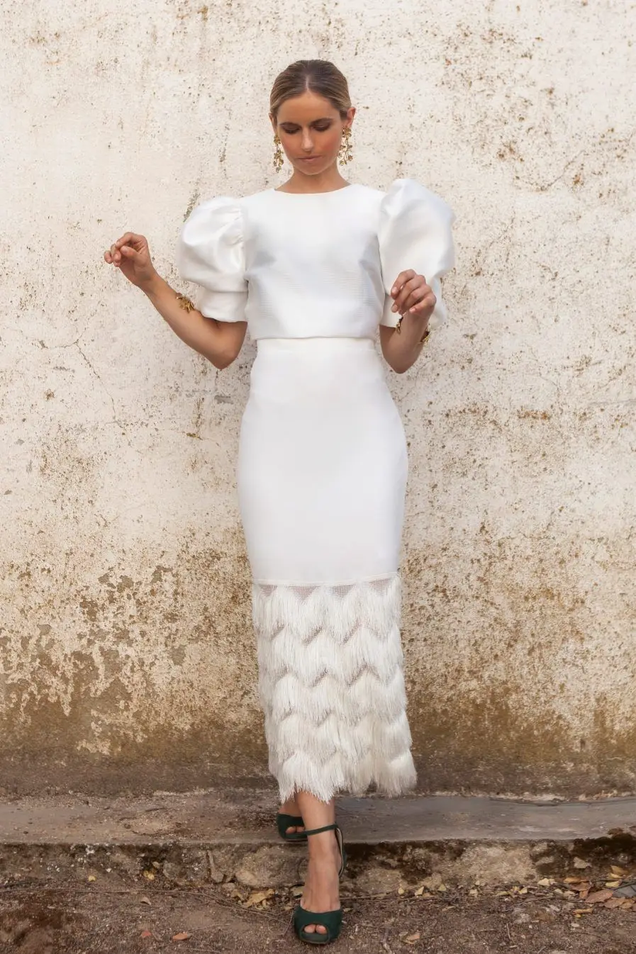 

Linglewei 2019 Autumn new women's round neck middle sleeve two piece dress