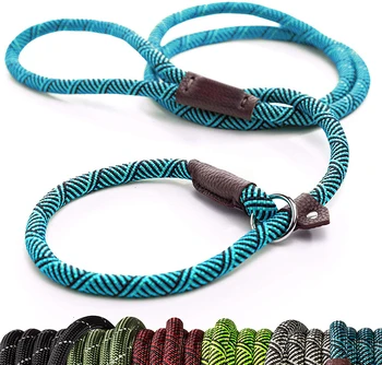 

Durable Slip Rope Dog Leash Collar 2 In 1 Adjustable Loop Collar Comfortable Small Meidum Large Pet Harness Leash