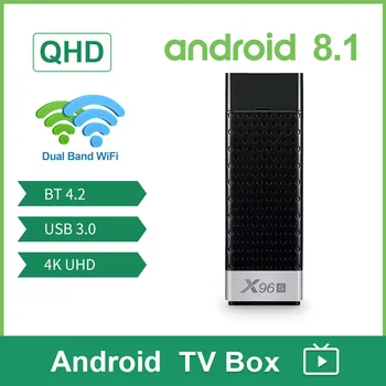 

QHD X96 S TV Stick Mini PC TV Box Android 8.1 Amlogic S905Y2 4GB 32GB BT4.2 4K HD 2.4G/5G WiFi X96S Smart android tv box