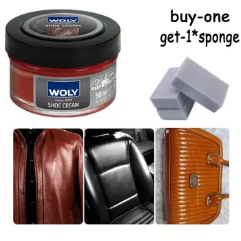 

50ML Pro Car Seat Sofa Coat Repair Cream With 1pc Sponge Leather Refurbishing Cream Scratch Cracks Clean Tool Car Styling TSLM1