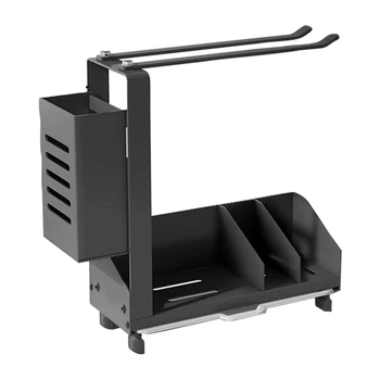 

Kitchen Sink Sponge Holder Organizer + Towel Rack and Brush Holder,with Removable Drain Pan,Can Be Placed on the Desktop