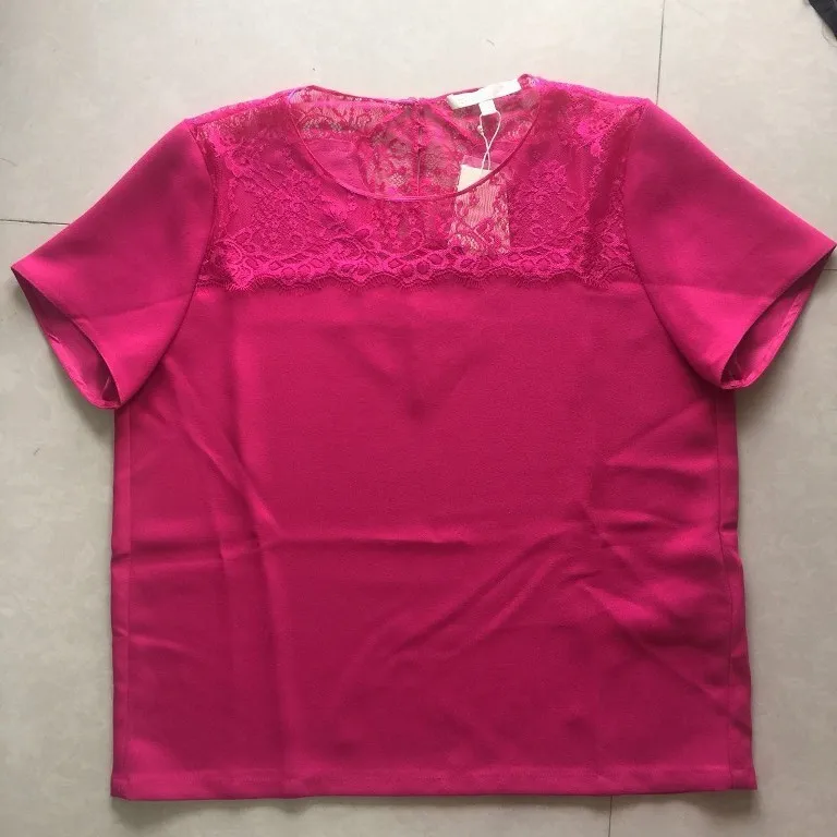 

French Elegant 16 Summer Hollow Out Off Shoulder Temperament Sweet Lace Splicing Top Luke