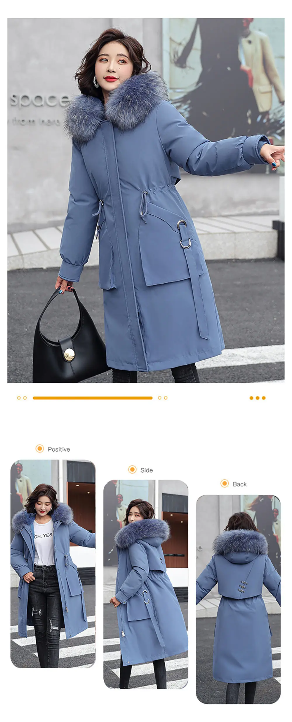 Vielleicht -30 Degrees Women Jacket Long Parkas Female Coat Winter Warm Removable Fur Lining Hooded Winter Jacket Women Outwear