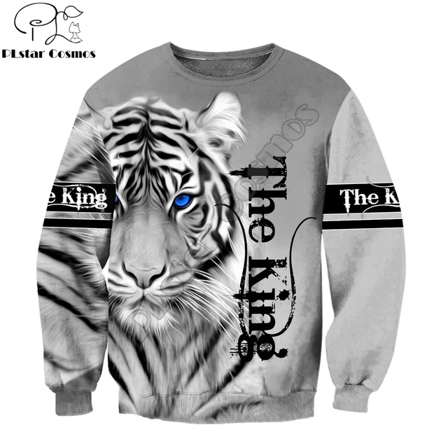 Chaqueta Con Capucha Estampado De Tigre Blanco 3D Para Hombre Sudadera De  Animal