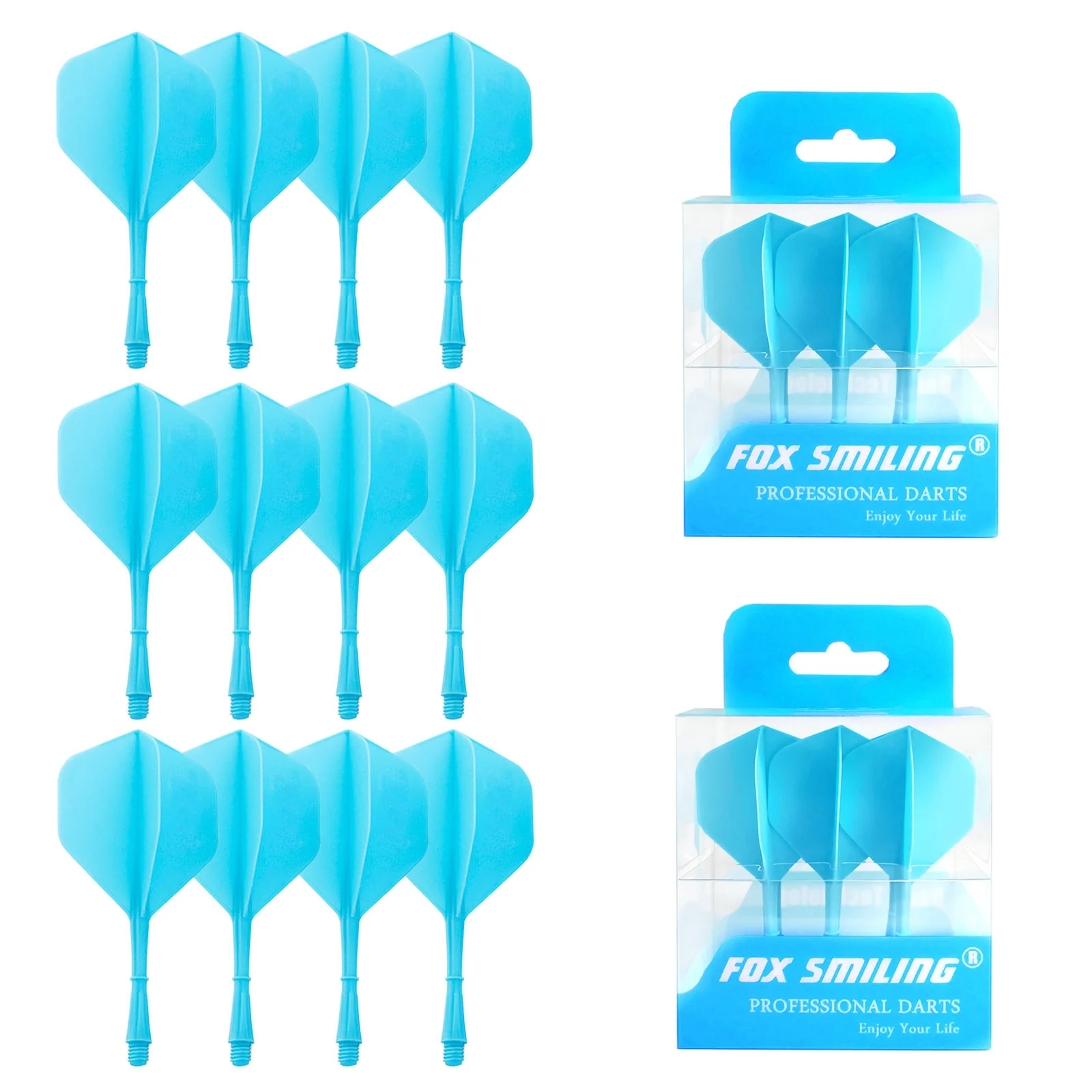Fox Smiling 12PCS Integrated Dart Flights and Shaft 2BA Screw in one