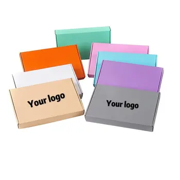 

10pcs/kraft box wholesale color package small gift box blank 3-layer corrugated box can be customized size and printed logo