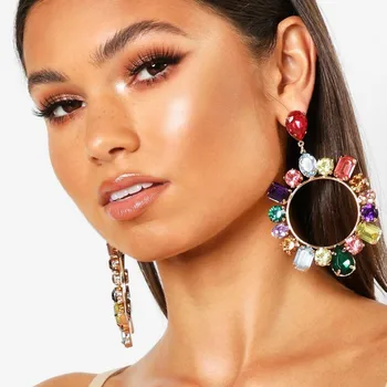 

Pauli Manfi Fashion Simple Metal Rhinestone Geometric Earrings Women's Popular Campus Banquet Jewelry Accessories