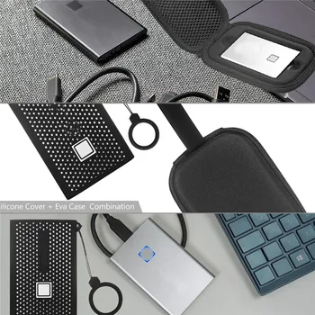 

EVA Protective Case with Silicone Cover for Samsung T7 Touch Portable SSD External Solid State Drives Shockproof Storage Bag