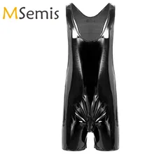 Гей купальники мужские стринги купальник Wetlook женское белье из лакированной кожи боди молния промежность купальник мужской купальник