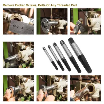 

5Pcs Screw Extractor Drill Bits Speed Out Guide Set Broken Bolt Remover Easy Out Set Bolt Stud Stripped Remover Tool