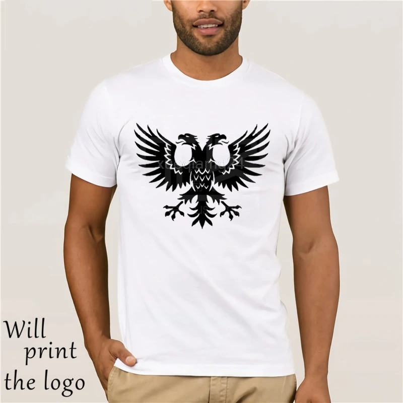 Men's T-shirt 100% cotton print t-shirts double headed Eagle emblem mens t-shirt Russia Serbia Albania Albanian t-shirt shirt