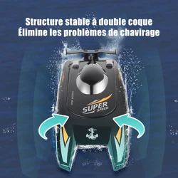 Bateau de course à grande vitesse RC HY806, 2.4G, étanche, Rechargeable, modèle de bateau de pêche rapide, appât de pêche, jouets cadeaux pour garçons 