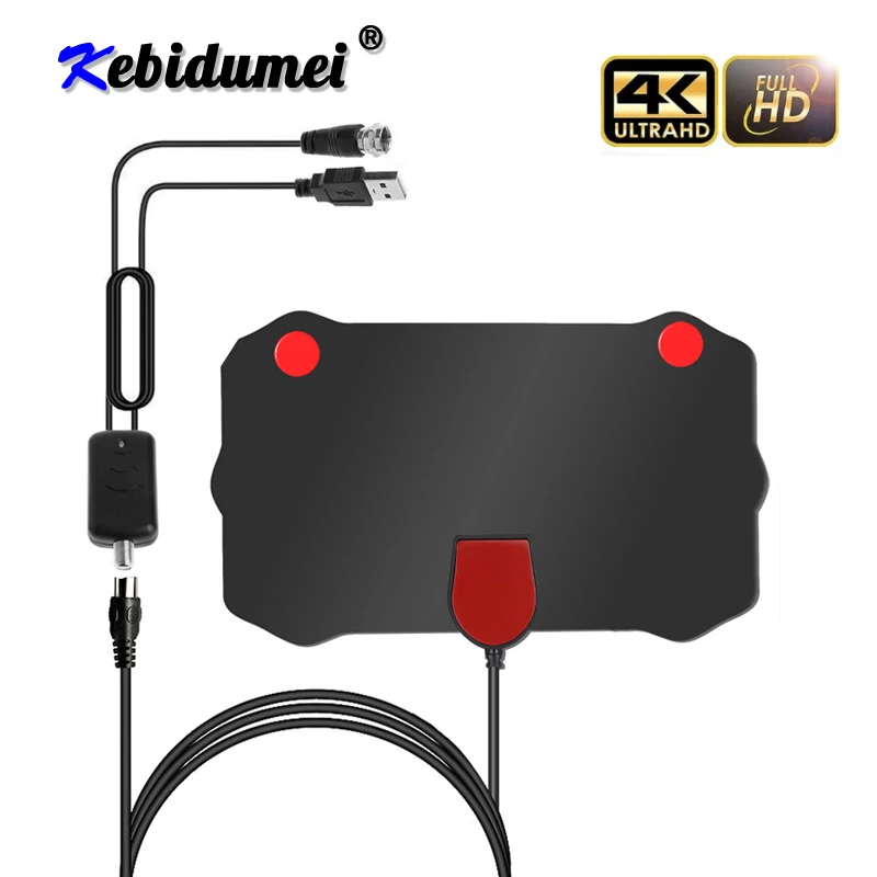Цифровая ТВ антенна Kebidumei 1080P для помещений HD телевизионная антена с DVB T/T2 DVBT2
